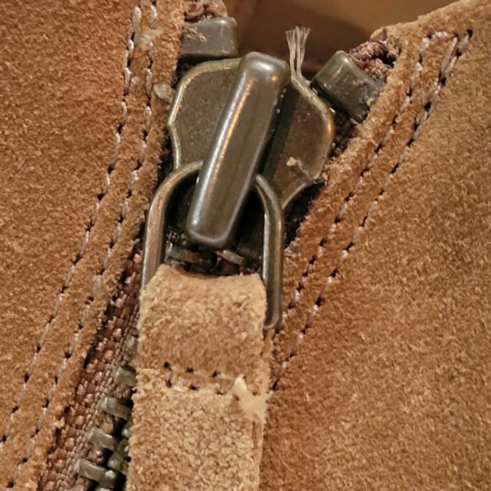 UGG Women's Aureo Tan Suede Zip Ankle Booties New Size 6 - Picture 2 of 9